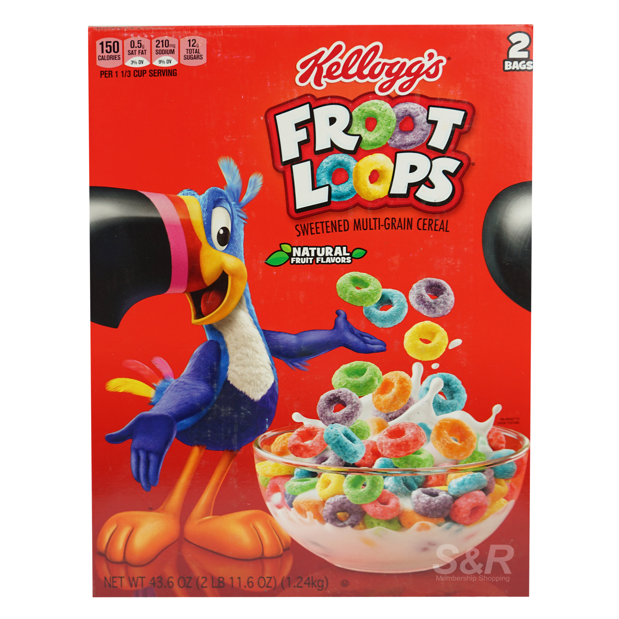 Kellogg's Froot Loops Sweetened Multi-Grain Cereal 1.24kg